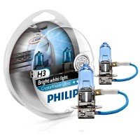 Par Lâmpada H3 Philips Crystal Vision Ultra Luz Branca Pingo