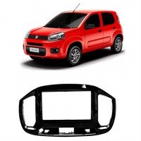 Moldura Painel Som 2 Din Novo Fiat Uno Fiorino Black Piano