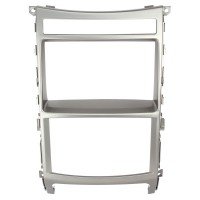 Moldura Painel Som 1-2 Din Vera Cruz Prata Cabrio 05009N