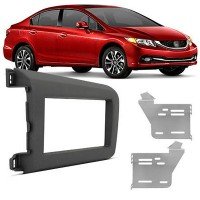 Moldura Painel Som 1-2 Din Honda New Civic Cabrio Grafite