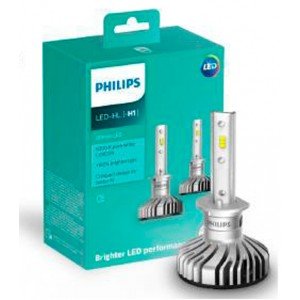 Kit Lâmpadas Led Farol Philips Ultinon H1 6200K 160% + Luz