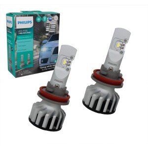 Par Lâmpada Milha Led Philips Ultinon H8 H11 H16 6200K +160%