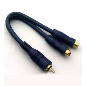 Cabo RCA em Y para Amplificadores ou CD Players - 2 Femeas e 1 Macho
